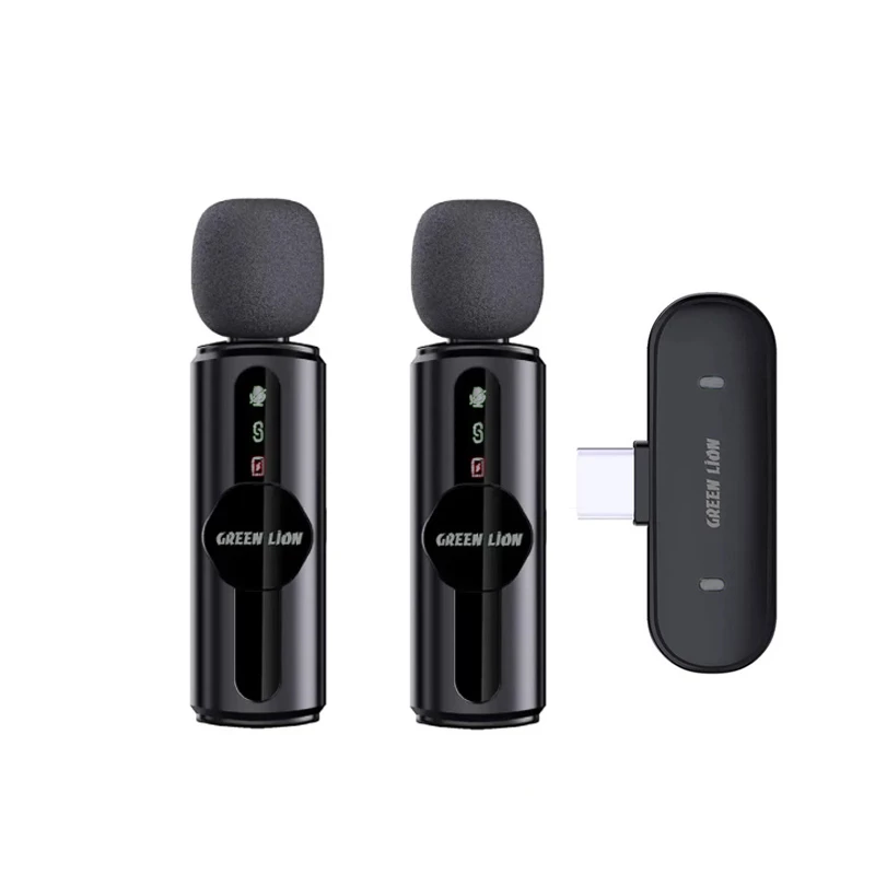 ست میکروفن بی سیم گرین لاین مدل GM-76X با درگاه اتصالUSB-C-لایتنینگ-USB-A