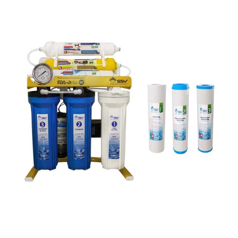 دستگاه تصفیه کننده آب اس اس وی مدل GoldenBlue X700 به همراه فیلتر تصفیه بسته 3 عددی