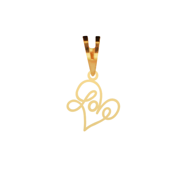 پلاک گردنبند طلا 18 عیار شمیم گلد گالری مدل Love کد P-46