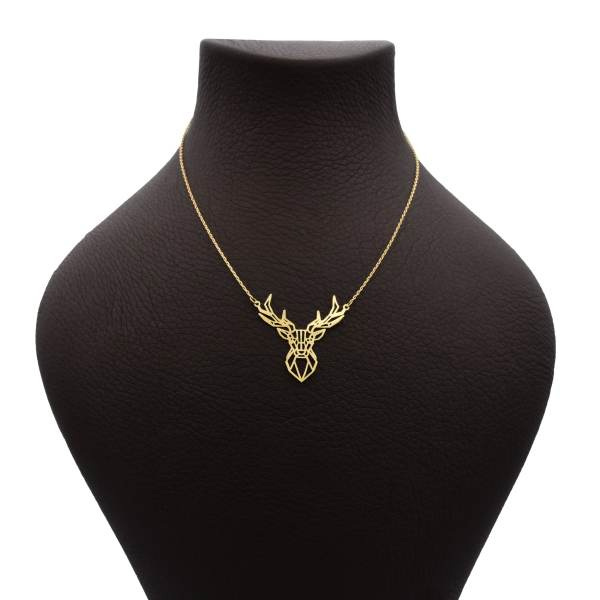 گردنبند طلا 18 عیار زنانه شمیم گلد گالری طرح گوزن کد 687M384