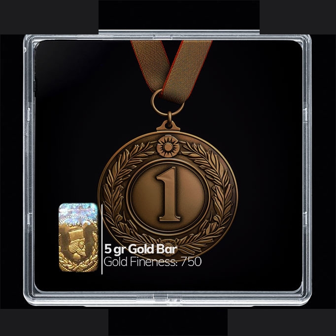 شمش طلا 18 عیار 100 سوت مدوپد مدل عدد 1 کد SG10188