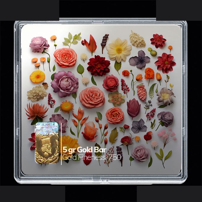 شمش طلا 18 عیار 100 سوت مدوپد مدل گل کد SG10508