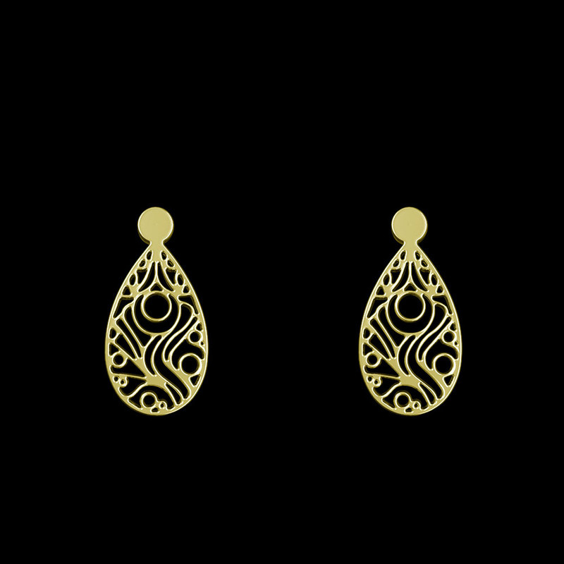 گوشواره طلا 18 عیار زنانه مدوپد مدل اشک کد GA1-10433