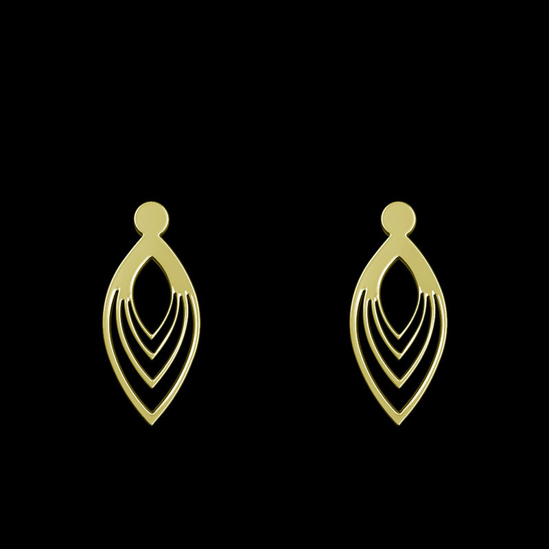 گوشواره طلا 18 عیار زنانه مدوپد مدل اشک کد GA1-10543