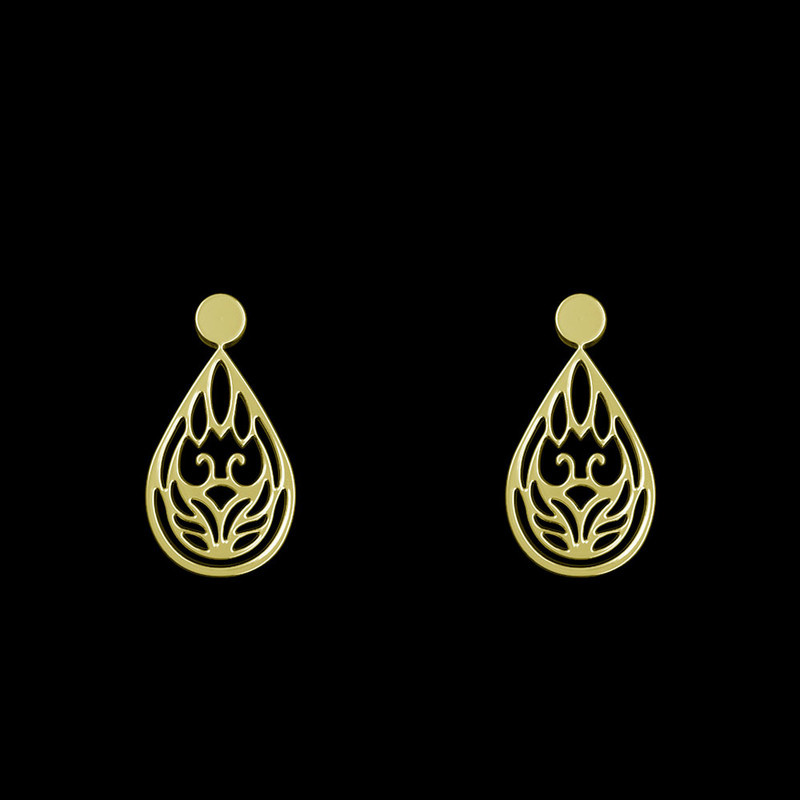 گوشواره طلا 18 عیار زنانه مدوپد مدل اشک کد GA1-10614