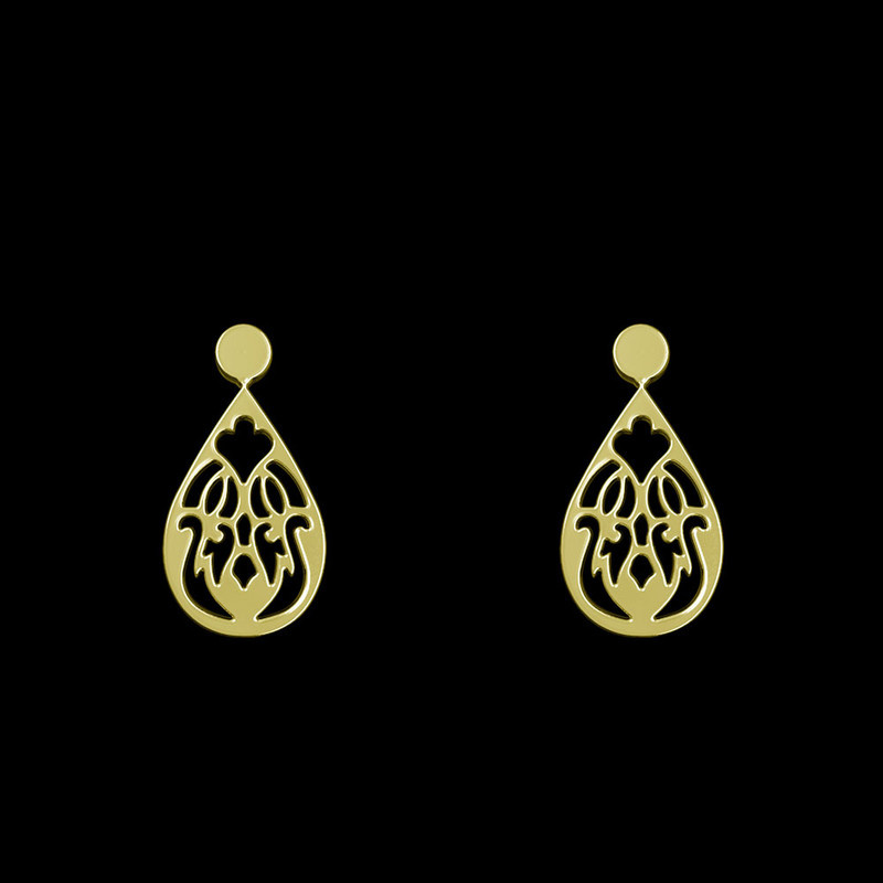 گوشواره طلا 18 عیار زنانه مدوپد مدل اشک کد GA1-10707