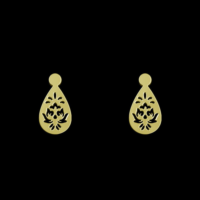 گوشواره طلا 18 عیار زنانه مدوپد مدل گل کد GA1-10724