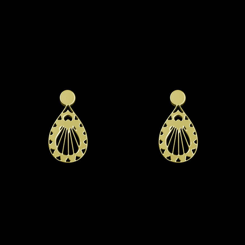 گوشواره طلا 18 عیار زنانه مدوپد مدل اشک کد GA1-10789