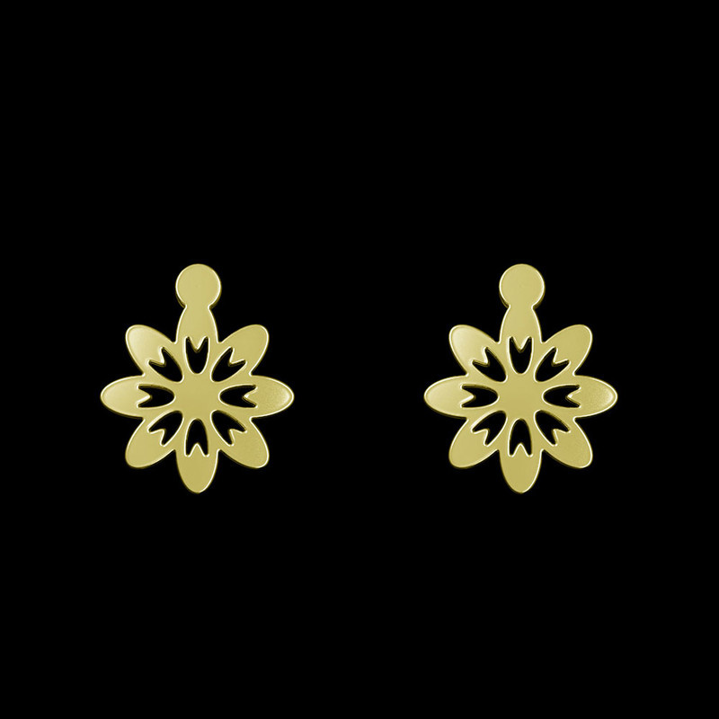 گوشواره طلا 18 عیار زنانه مدوپد مدل گل کد GA1-10862