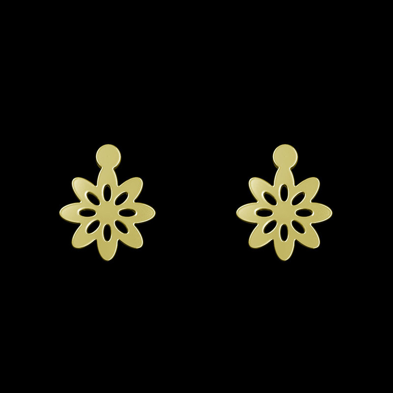 گوشواره طلا 18 عیار زنانه مدوپد مدل گل کد GA1-11064