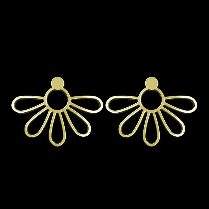 گوشواره طلا 18 عیار زنانه مدوپد مدل گل کد GA1-11081