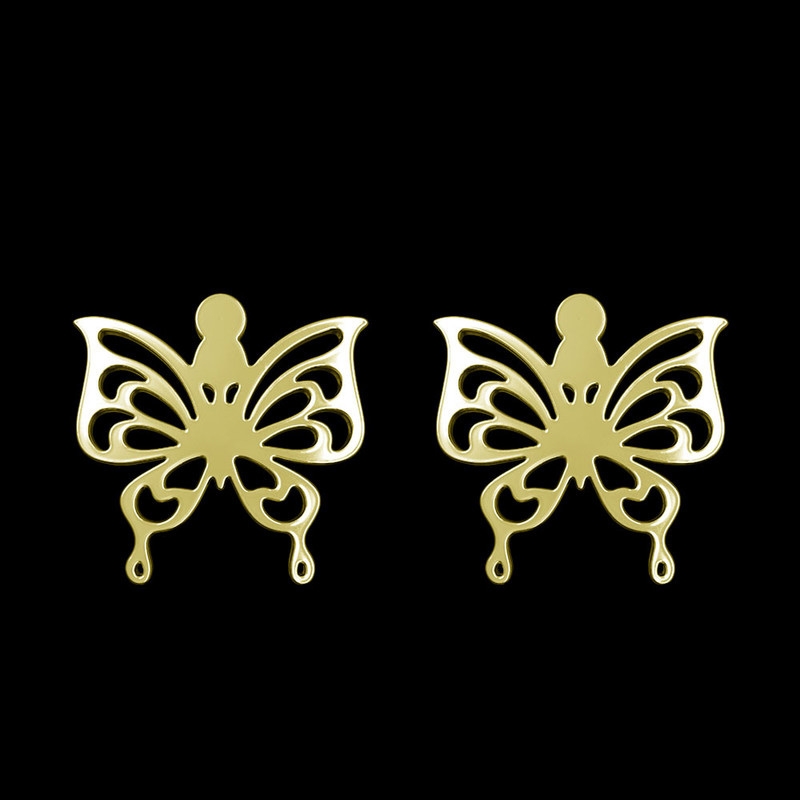 گوشواره طلا 18 عیار زنانه مدوپد مدل پروانه کد GA1-11397
