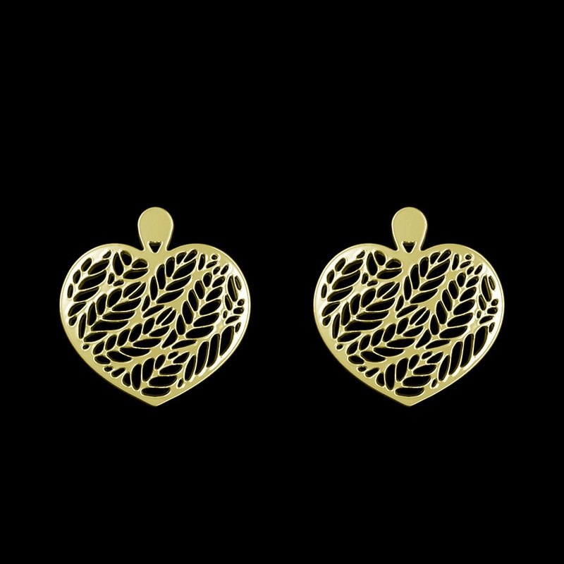 گوشواره طلا 18 عیار زنانه مدوپد مدل قلب کد GA1-11409