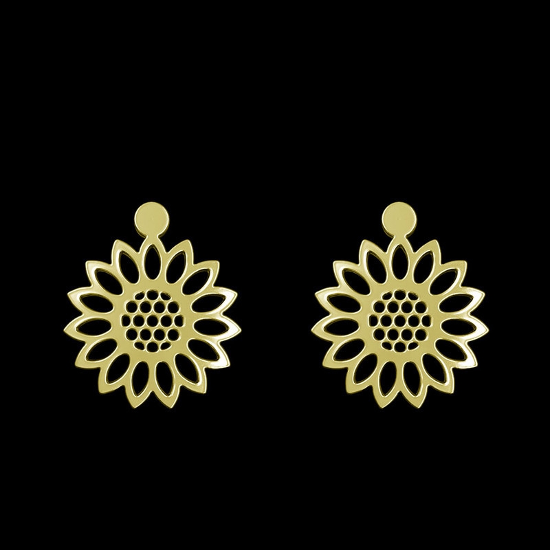 گوشواره طلا 18 عیار زنانه مدوپد مدل گل کد GA1-11459
