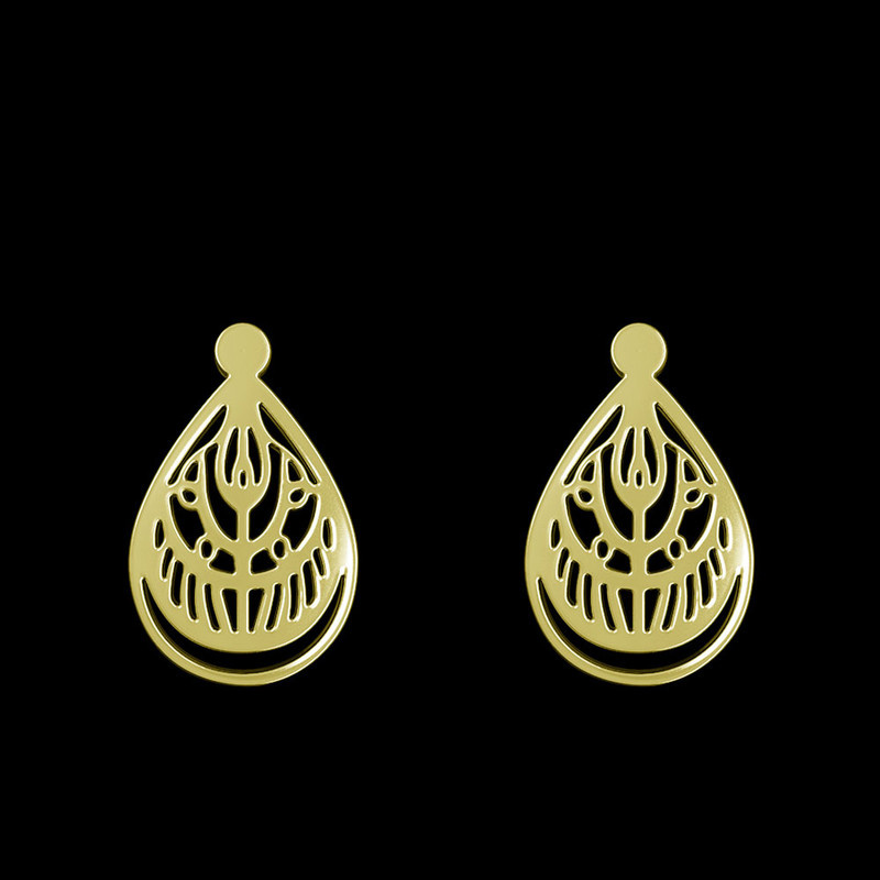 گوشواره طلا 18 عیار زنانه مدوپد مدل اشک کد GA1-11666