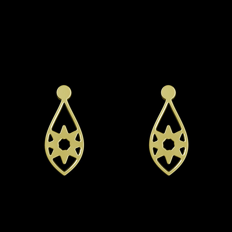 گوشواره طلا 18 عیار زنانه مدوپد مدل ستاره کد GA1-12269