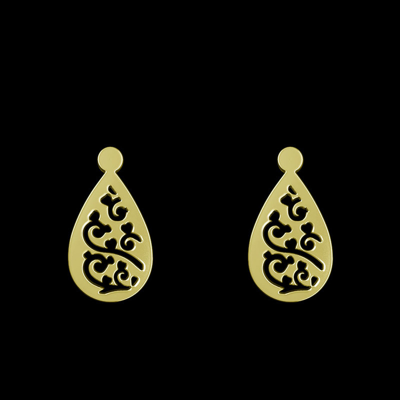 گوشواره طلا 18 عیار زنانه مدوپد مدل هندسی کد GA1-13876