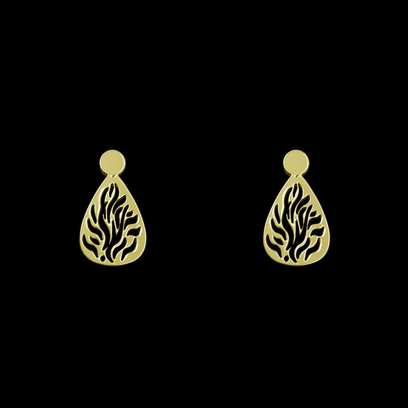 گوشواره طلا 18 عیار زنانه مدوپد مدل هندسی کد GA1-13907