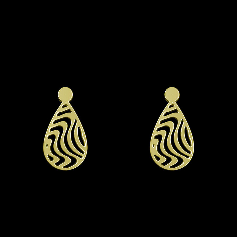 گوشواره طلا 18 عیار زنانه مدوپد مدل هندسی کد GA1-13930
