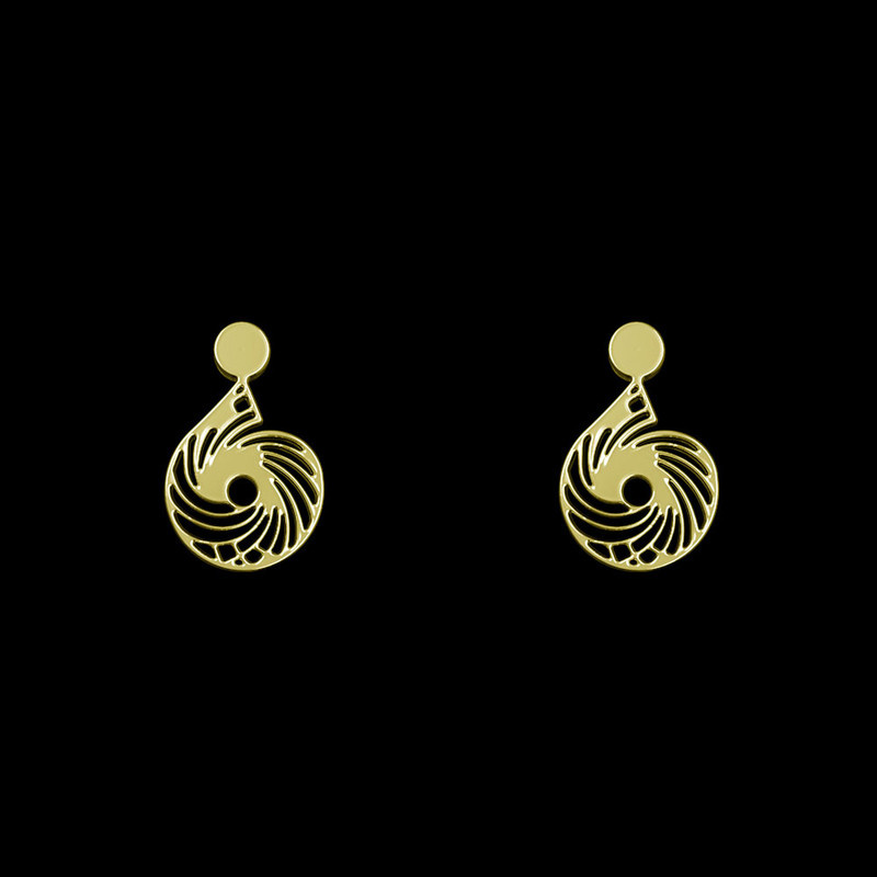 گوشواره طلا 18 عیار زنانه مدوپد مدل هندسی کد GA1-13982