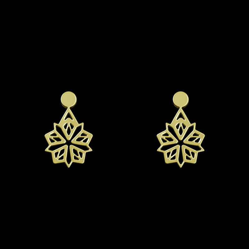 گوشواره طلا 18 عیار زنانه مدوپد مدل هندسی کد GA1-14809