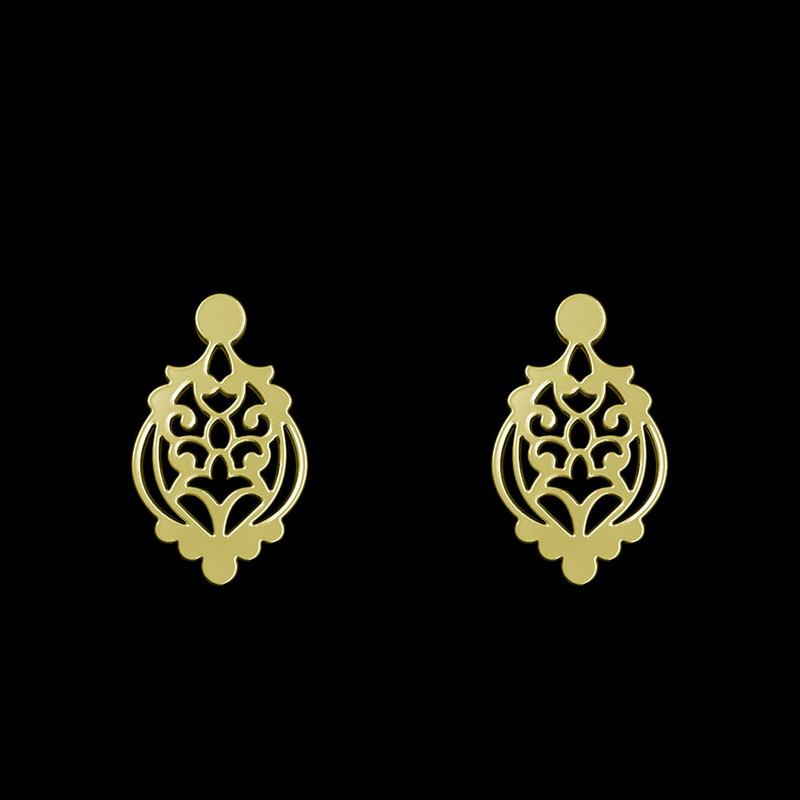 گوشواره طلا 18 عیار زنانه مدوپد مدل اسلیمی کد GA1-15265