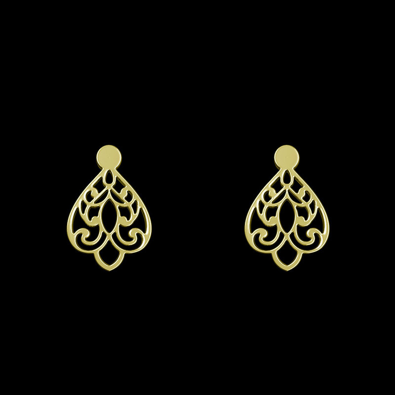 گوشواره طلا 18 عیار زنانه مدوپد مدل اسلیمی کد GA1-15313