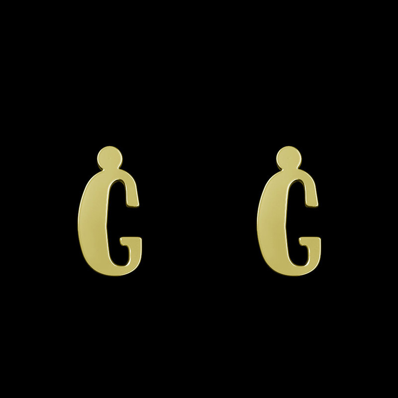 گوشواره طلا 18 عیار زنانه مدوپد مدل حرف G کد GA1-16607