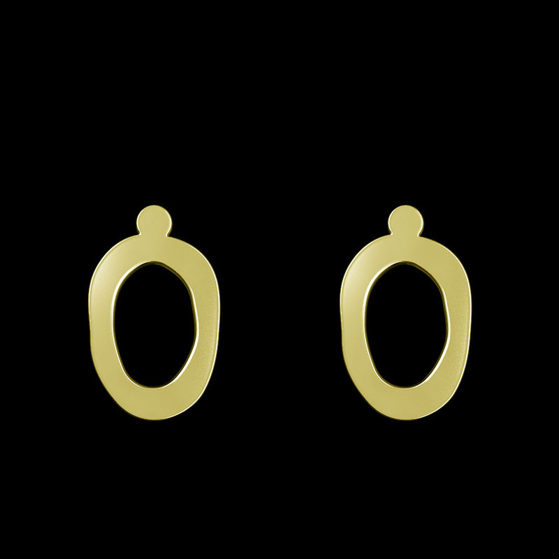 گوشواره طلا 18 عیار زنانه مدوپد مدل حرف O کد GA1-16849