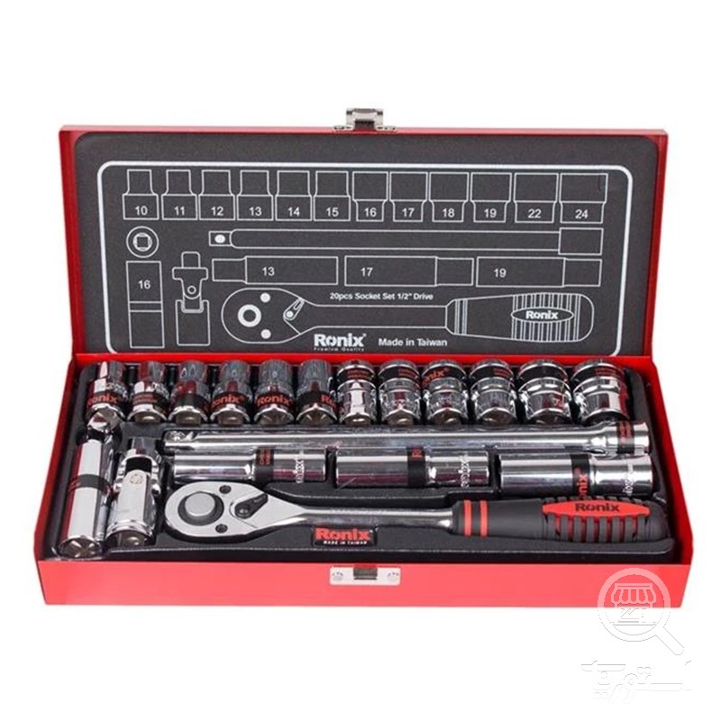 مجموعه 20 عددی آچار و سری بکس رونیکس مدل RX-2620