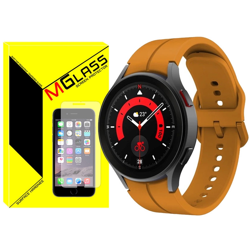 بند امگلس مدل Silic-ORG-MG مناسب برای ساعت هوشمند سامسونگ Galaxy Watch 4 44mm / Watch 5 44mm