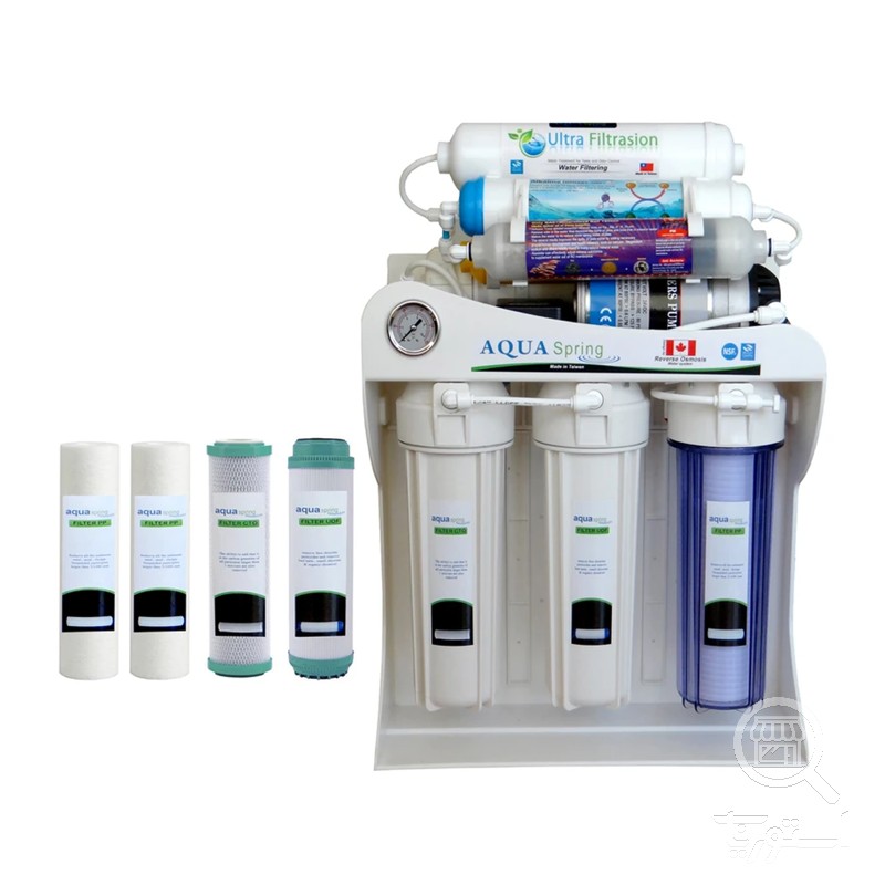 دستگاه تصفیه کننده آب آکوآ اسپرینگ مدل UF-SF4000 به همراه فیلتر مدل 02 مجموعه 4 عددی و کیت نشتی گیر
