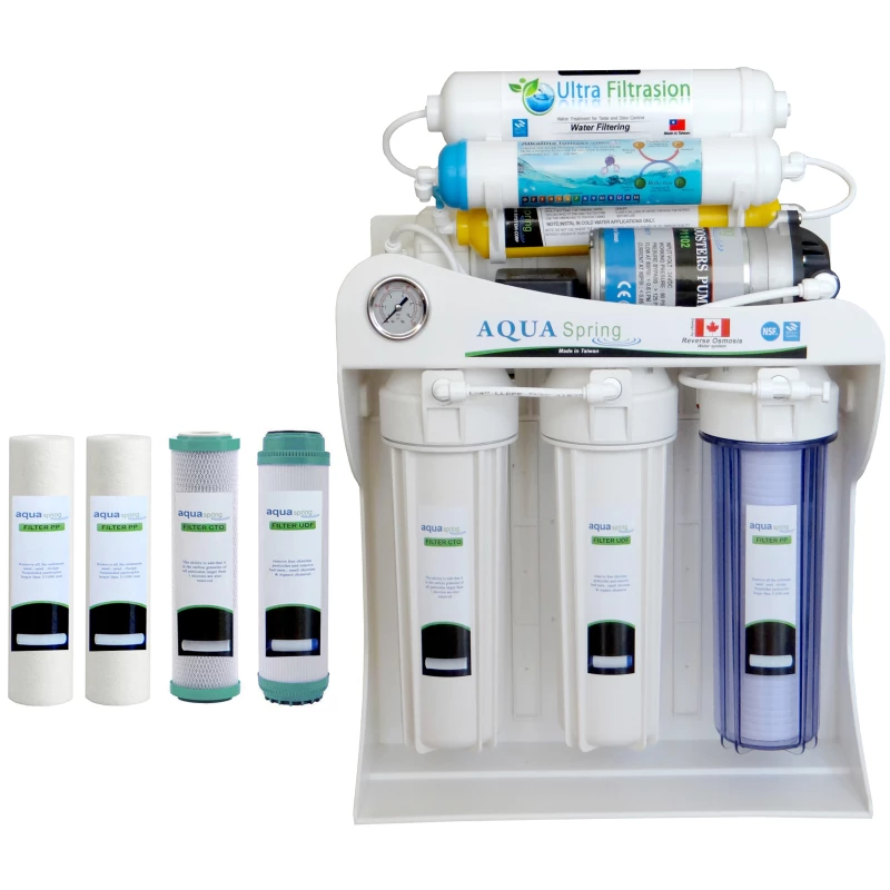 دستگاه تصفیه آب آکوآ اسپرینگ مدل UF-SF3800 به همراه فیلتر دستگاه تصفیه آب کد 01 بسته 4 عددی