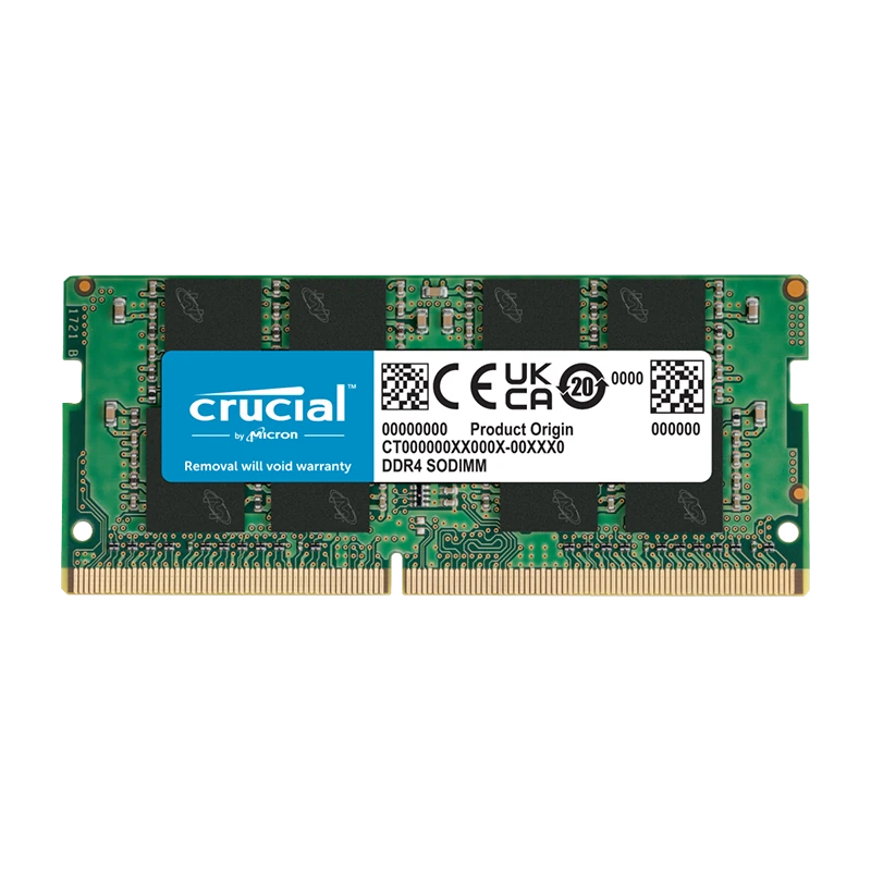 رم لپتاپ کروشیال مدل CT8 ظرفیت 8 گیگابایت DDR4 فرکانس 3200 مگاهرتز تایمینگ CL22 تککاناله | CRUCIAL SODIMM 8GB DDR4 3200MHz CL22 Laptop RAM