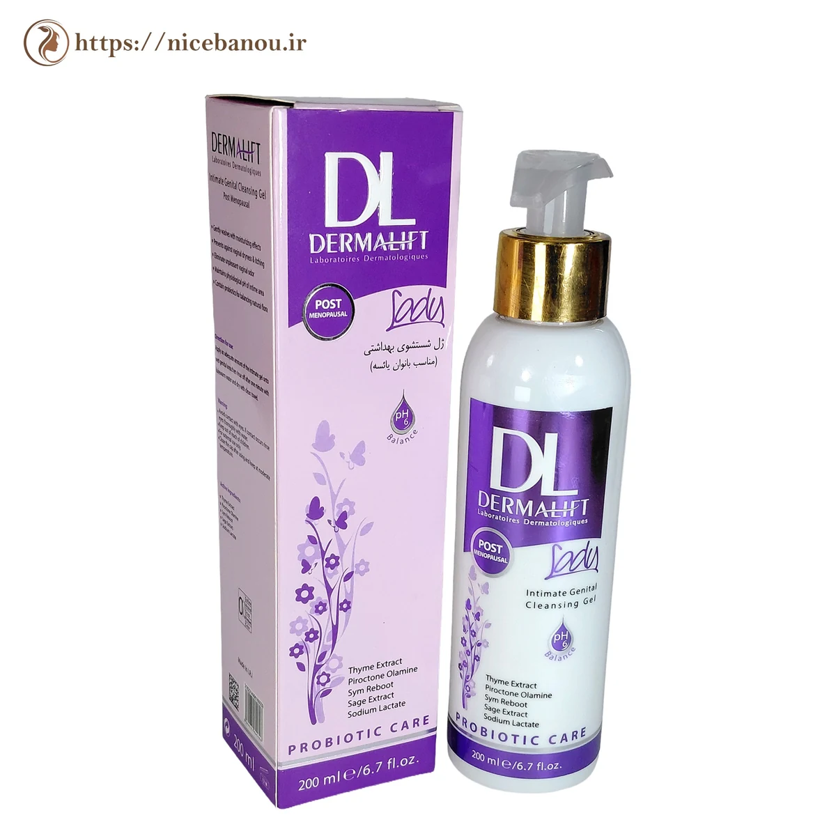 ژل شستشوی بهداشتی بانوان یائسه درمالیفت مدل Lady حجم ۲۰۰ میلیلیتر