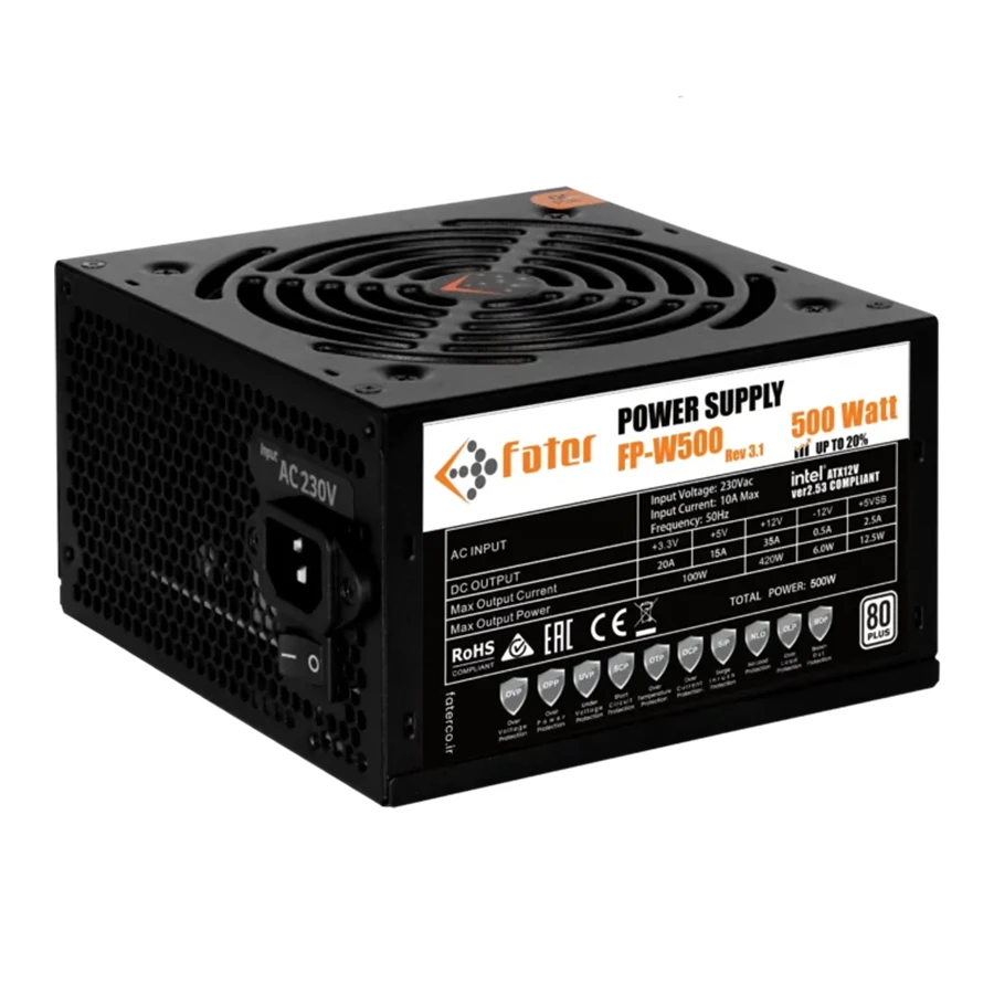 پاور کامپیوتر 500 وات غیر ماژولار فاطر مدل FP-W500