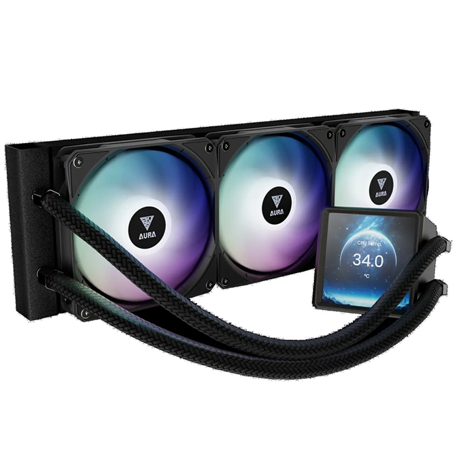 خنک کننده مایع پردازنده گیم دیاس مدل AURA GL360-B LCD