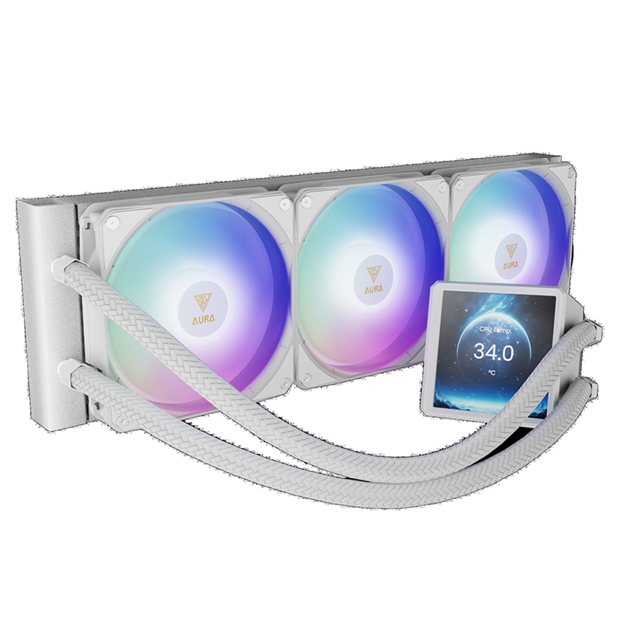 خنک کننده مایع پردازنده گیم دیاس مدل AURA GL360-W LCD