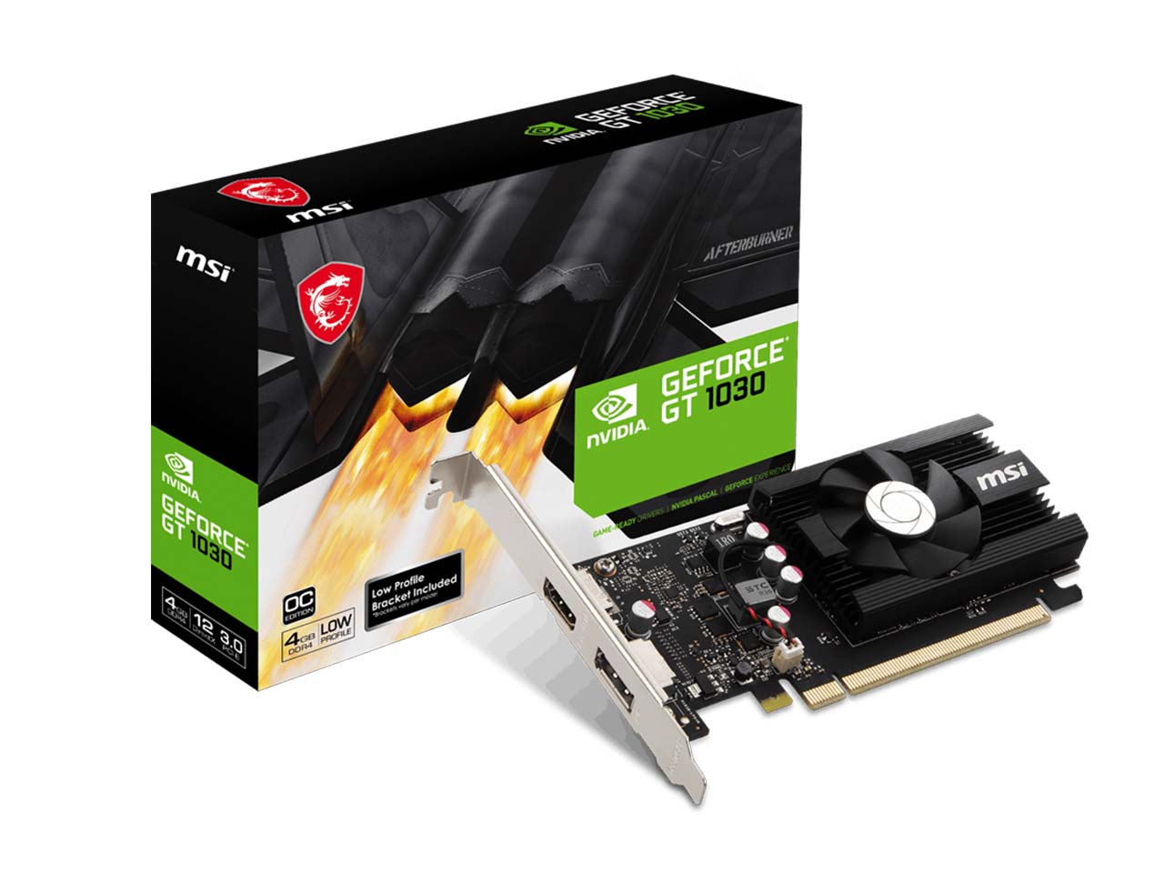 کارت گرافیک ام اس آی مدل MSI GeForce GT 1030 4GD4 LP 4GB GDDR4 OC Edition