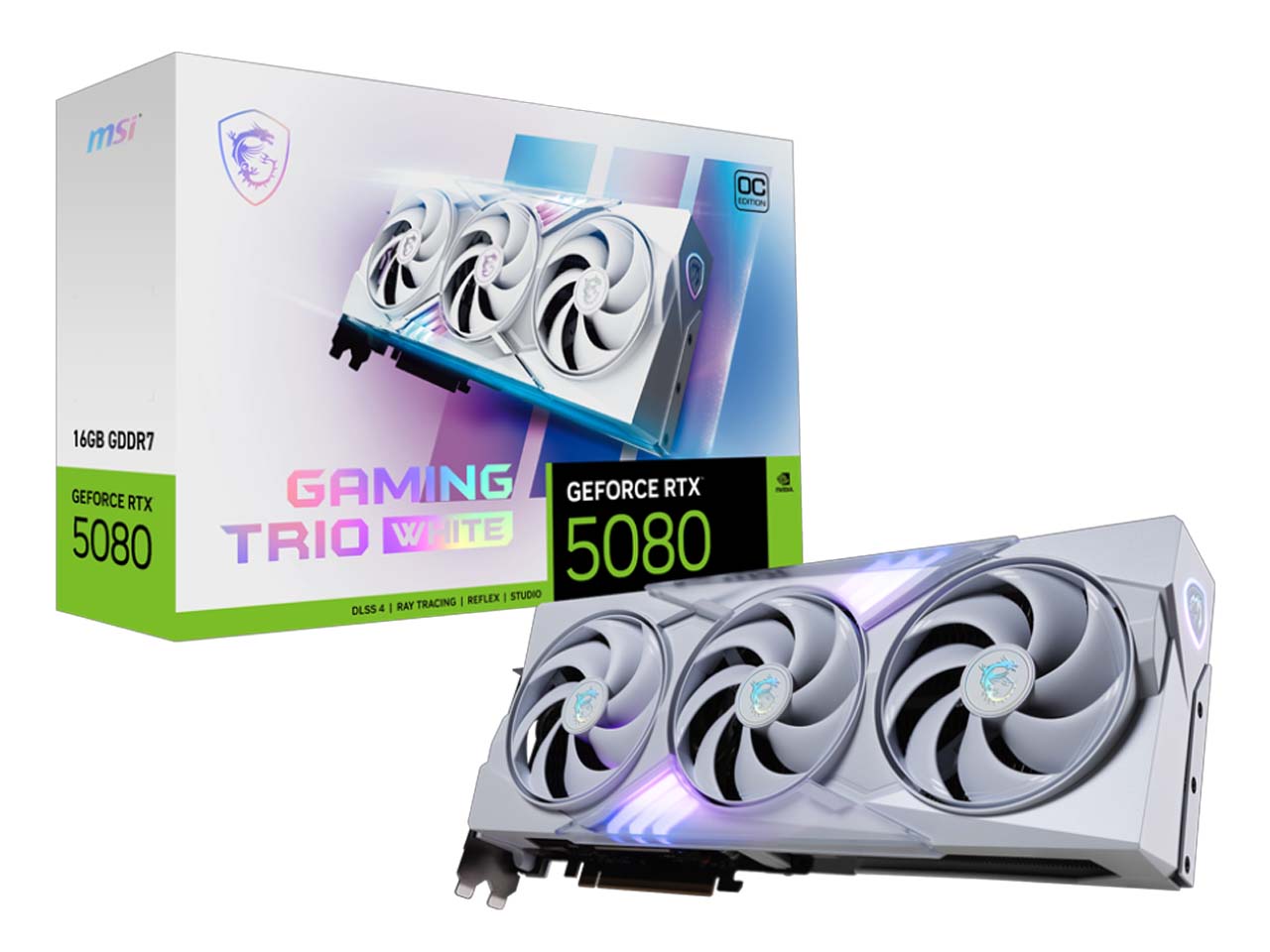 کارت گرافیک ام اس آی مدل MSI GeForce RTX 5080 GAMING TRIO 16G White OC