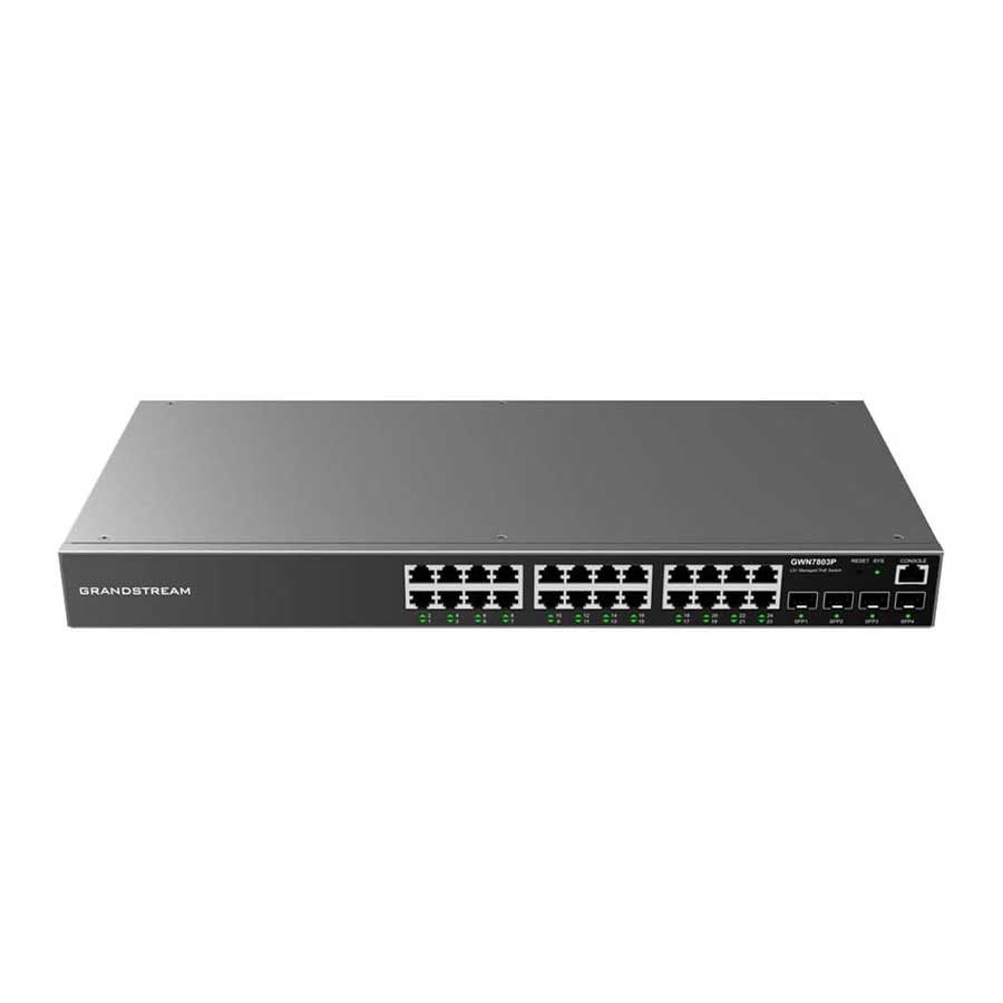 سوييچ 24 پورت گیگابیت و مدیریتی PoE گرند استریم مدل GWN7803P