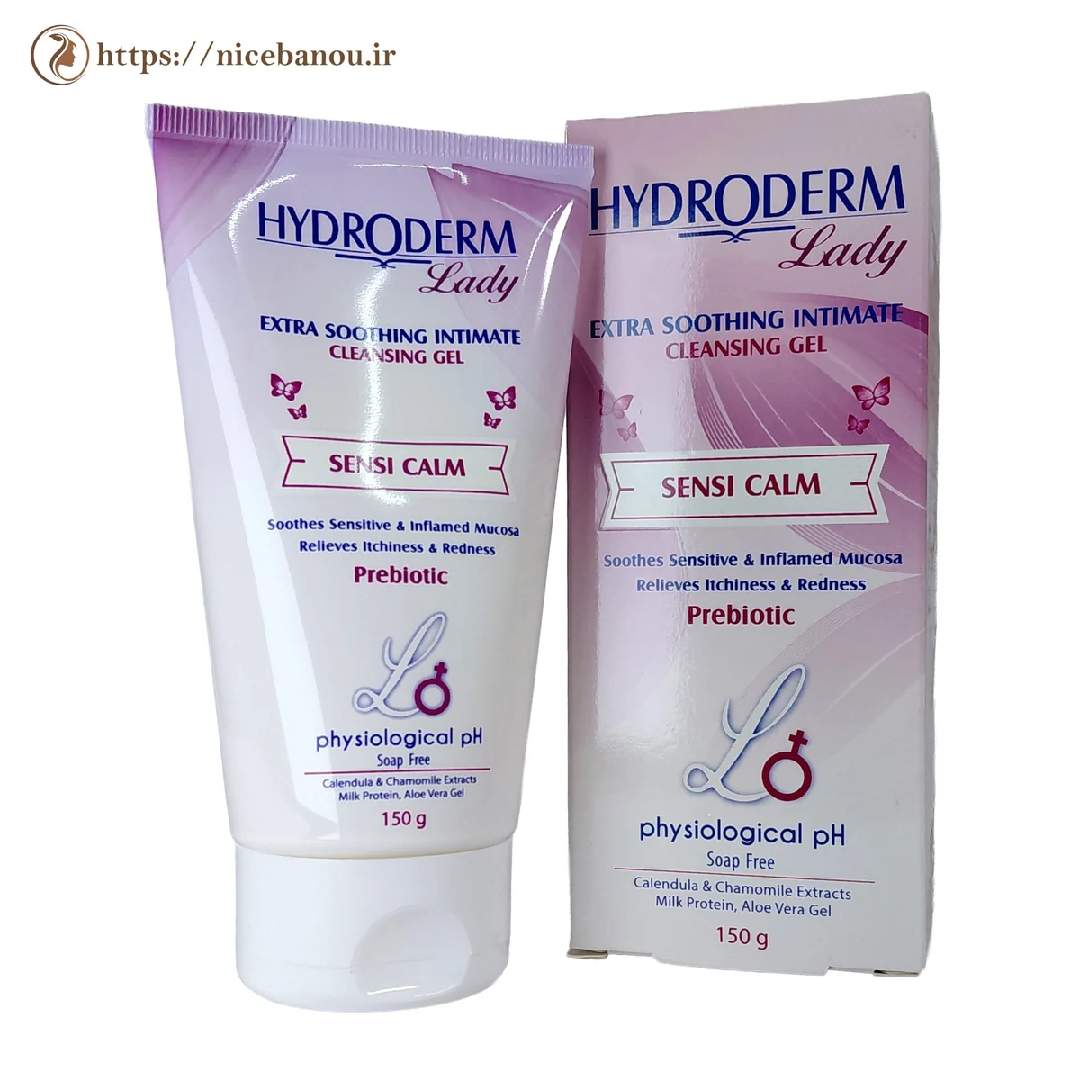 ژل بهداشتی بانوان هیدرودرم مدل Sensi Calm مناسب پوست حساس 150 گرم