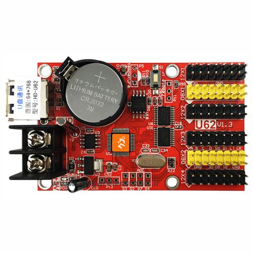 برد کنترل تابلو روان U62 | کارت کنترل LED روان تک رنگ