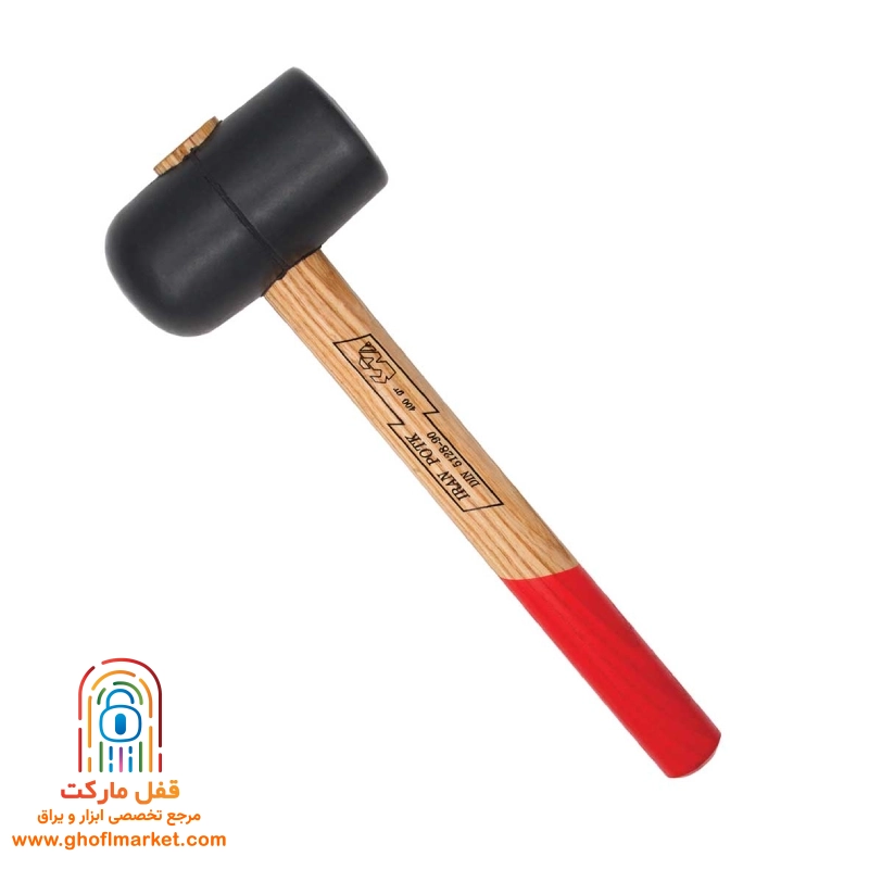 چکش لاستیکی یک سر تخت و یک سر کروی 900 گرم ایران پتک AN-6041