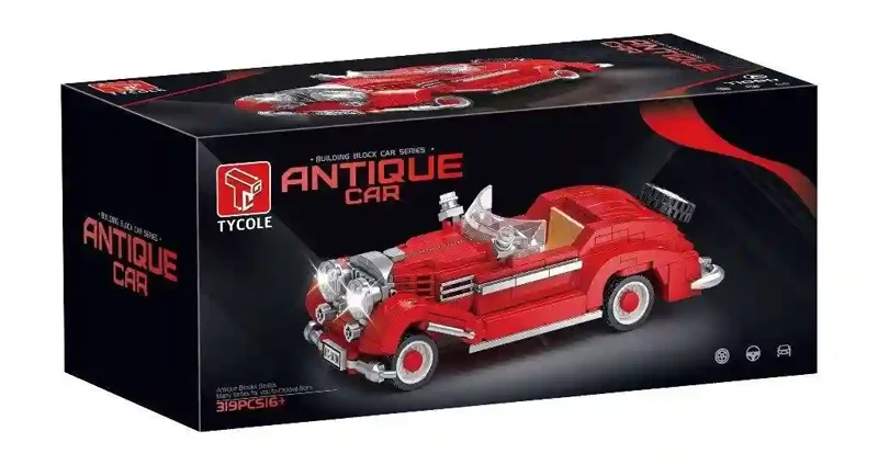 لگو ماشین کلاسیک آنتیک مدل T1099 | 319 قطعه، رنگ قرمز جذاب، برند TYCOLE