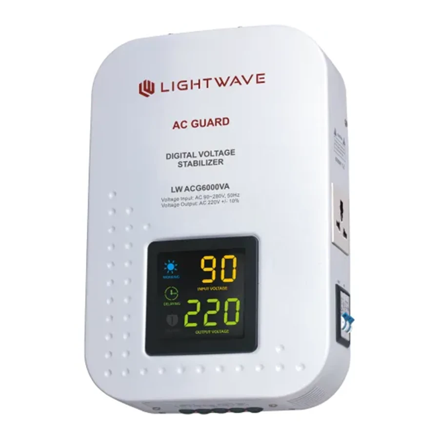 استابلایزر لایت ویو مدل LW-ACG-6000VA DIGITAL توان 6000 ولت بر آمپر