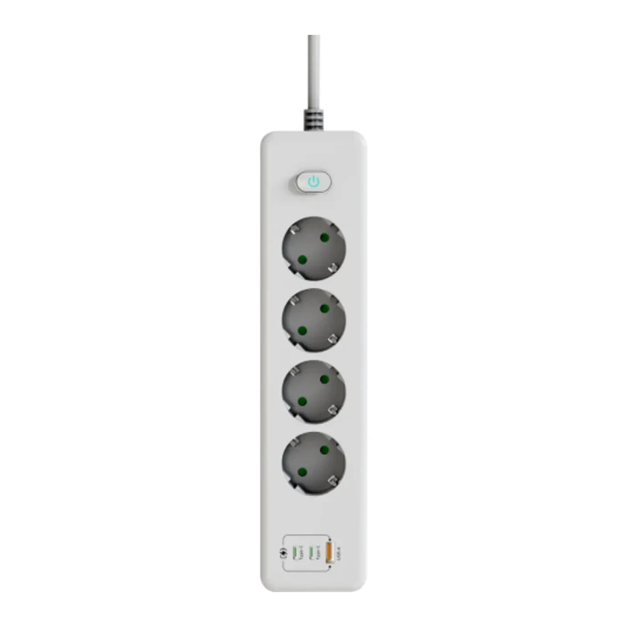 چند راهی برق 4 پورت 3 متری لایت ویو مدل LW-EXT-441U2C