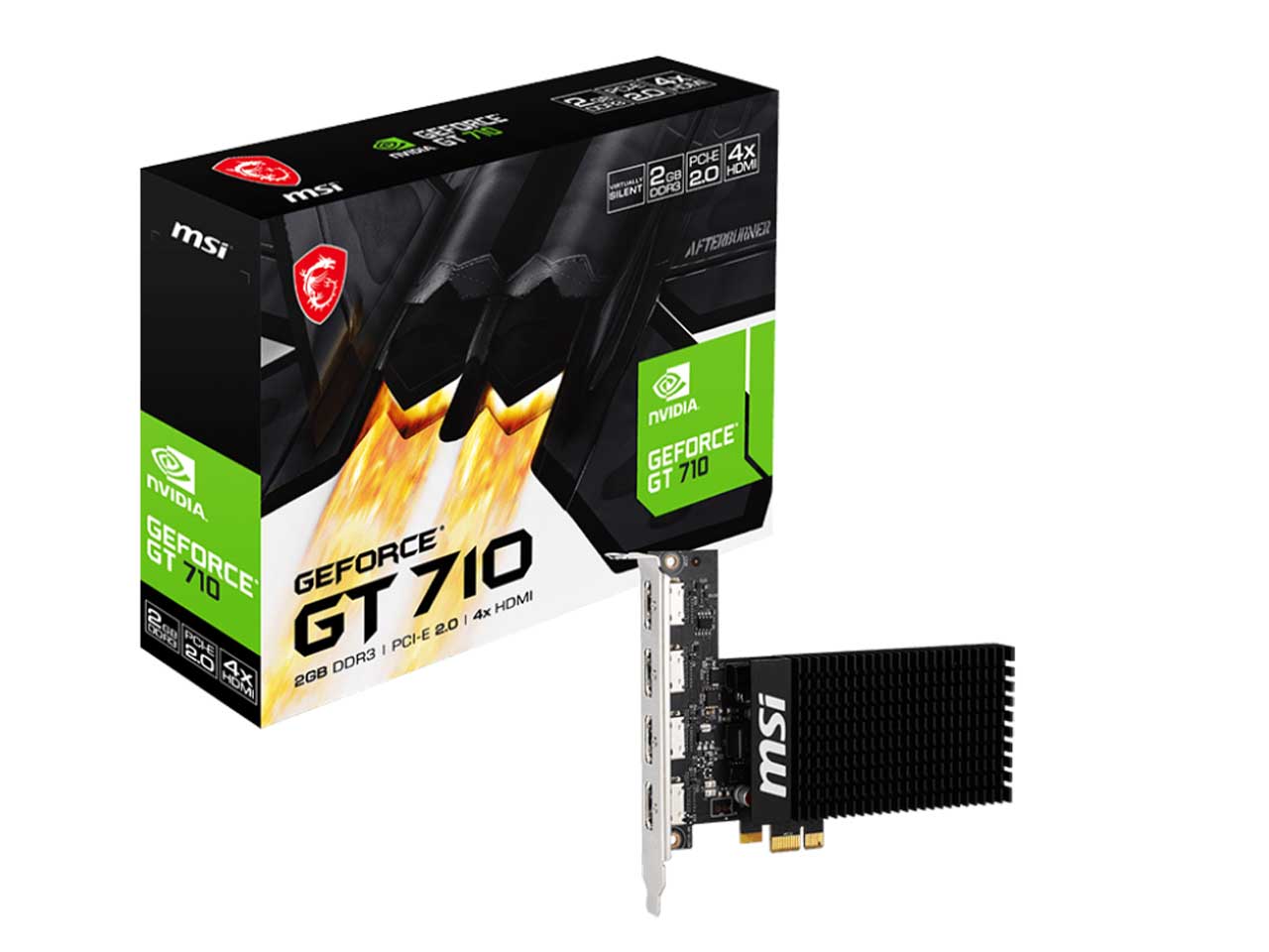 کارت گرافیک ام اس آی مدل MSI GeForce GT 710 2GD3H 4HDMI 2GB GDDR3