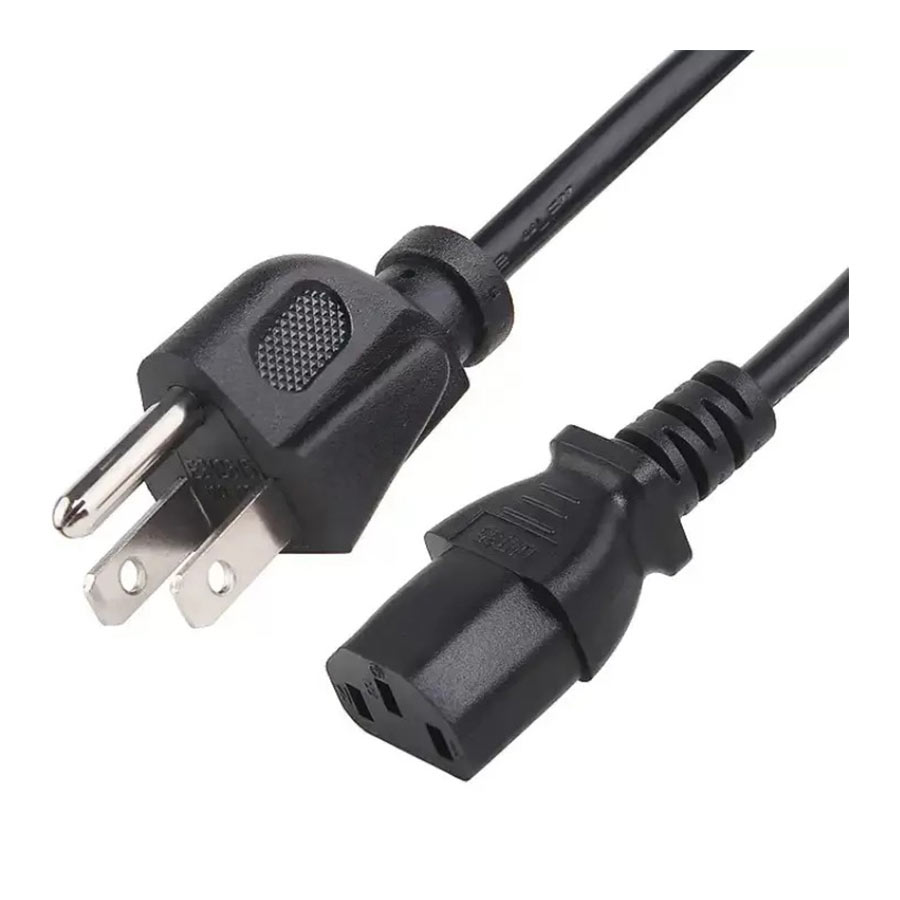 کابل برق 1.5 متر و 3 پین پاور کامپیوتر استاندارد NEMA 5-15P