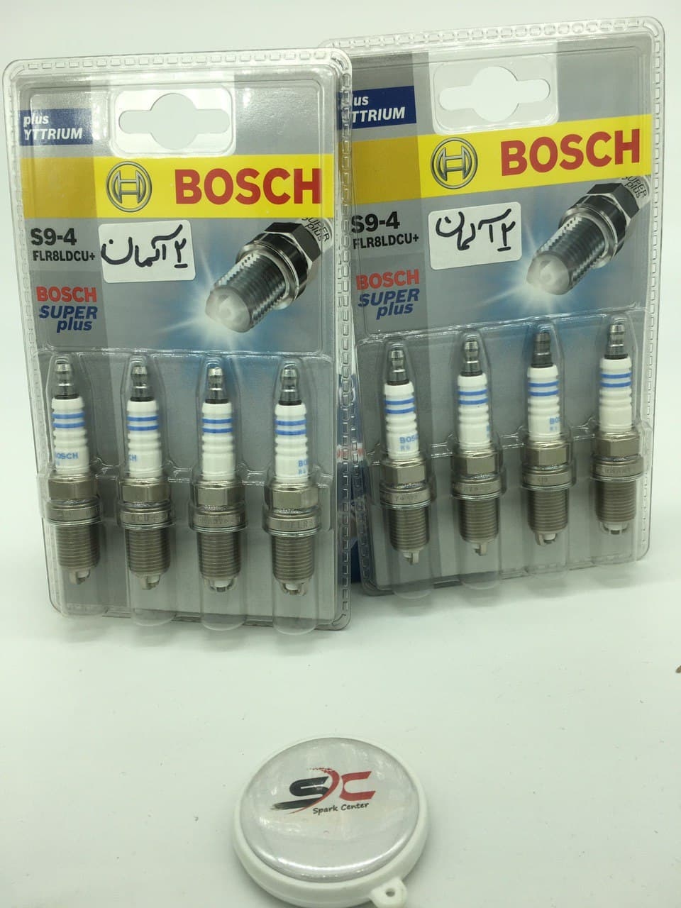 شمع بوش آلمان پایه کوتاه s9 دو پلاتین BOSCH FLR8LDCU+ (یک دست، چهار عدد)